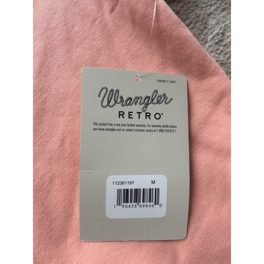 Wrangler Retro Hoodie Pink Orange Graphic Logo Print Western Women's Medium NWT - Picture 3 of 8